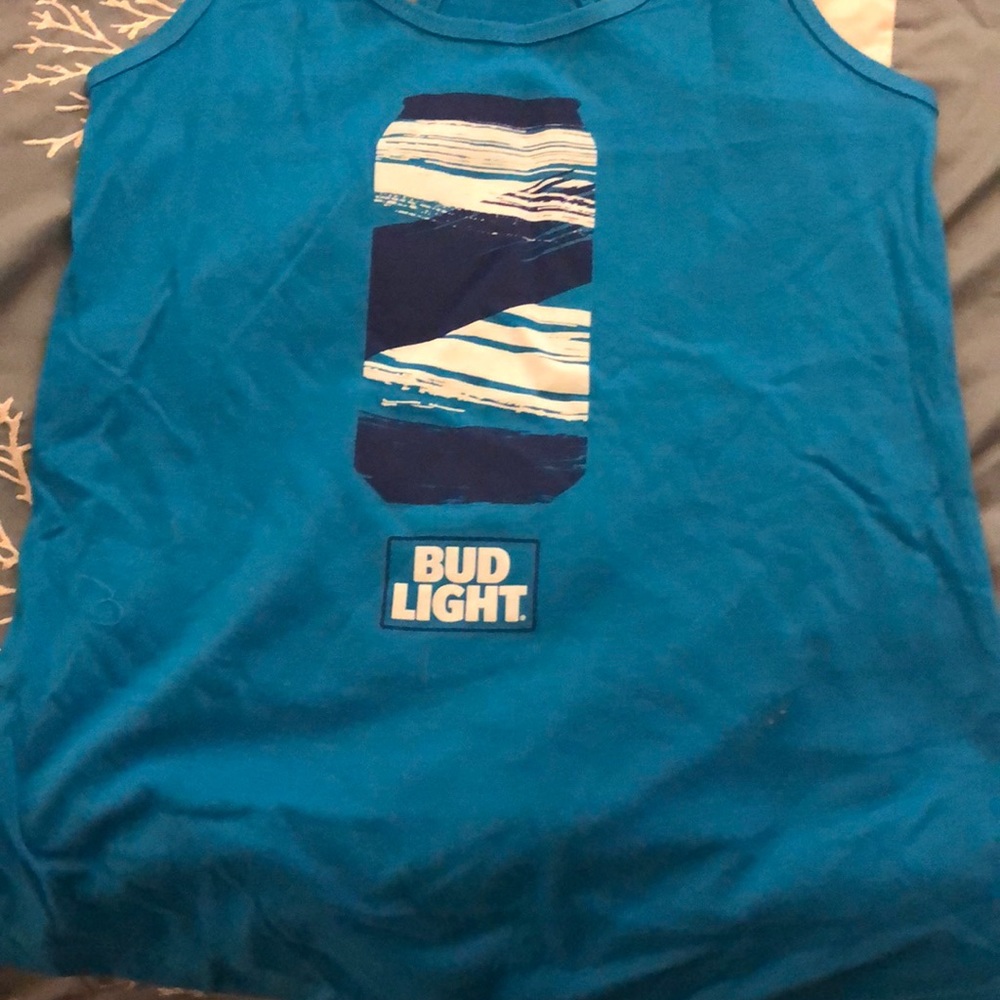 NWOT Bright Blue Bud Light Tank Top